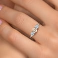 thumbnail image 4 of Gem Stone King 14K White Gold Peach Morganite & White Lab Grown Diamond 3-Stone Engagement Ring | 0.94 Cttw | Round 5MM and 4MM | Three Stone Wedding Anniversary Promise Ring for Women (Size 9), 4 of 6