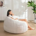 thumbnail image 5 of Bean Bag Chair for Adults, Large 3 ft Bean Bag Chair with Foam Filling, Ultra Soft Fur Lazy Sofa for Living Room Bedroom, Machine Washable Cover, 5 of 7