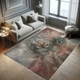 thumbnail image 5 of Ambesonne Peony Decorative Rug Carpet, Melancholic Modern Flowers, 2' x 5', Pale Ruby Dark Sea Green, 5 of 5