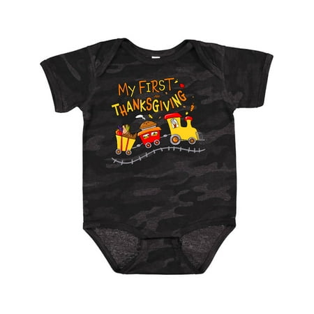 

Inktastic My 1st Thanksgiving Turkey Train with Food Gift Baby Boy or Baby Girl Bodysuit