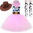 thumbnail image 3 of ibiyuan Western Halloween Dresses for Girls Flutter Sleeve Toddler Girl Halloween Outfit Witch Graphic Cute Clothes Tulle Tutu Skirt Halloween Party Birthday Gifts, 3 of 4