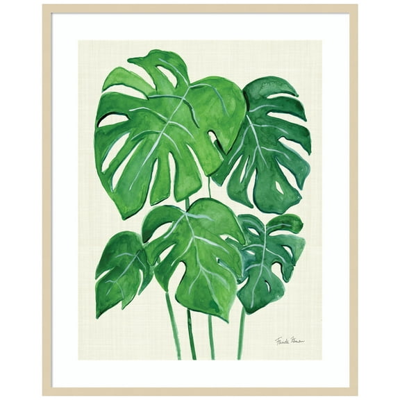 Amanti Art Tropical Leaves I Wood Framed Wall Art Print