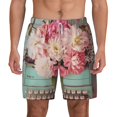 thumbnail image 2 of Picia Vintage Typewriter Floral pattern Mens Swim Trunks with Compression Liner Stretch Beach Shorts Quick Dry with Zipper Pockets No-Chafing Board Shorts-Large, 2 of 9