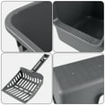 thumbnail image 3 of Gloreen 4-Pack Large Cat Litter Box with High Sides, Plastic Open Top Cat Litter Box, Grey, 3 of 7