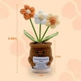 thumbnail image 2 of Handmade Crochet Flower Plant Plush - Cute Emotional Support Desk Decoration, Knitted Wool Doll with Inspirational Card for Birthdays Encourage Gifts Yellow, 2 of 5