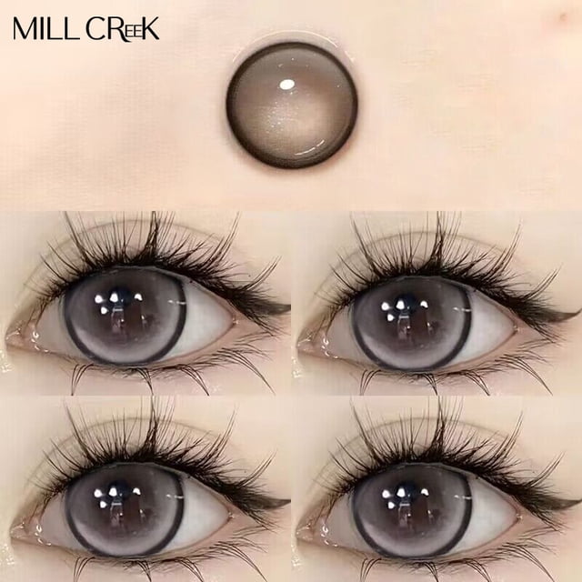 Lentillas de colores para ojos, lentes cosméticas para miopía con dioptrías de grado, Multicolor, gris, marrón, pupilas naturales, lentillas anuales
