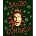 thumbnail image 2 of Men's Elf Buddy Santa's Coming  Graphic Tee Dark Green 2X Large, 2 of 5