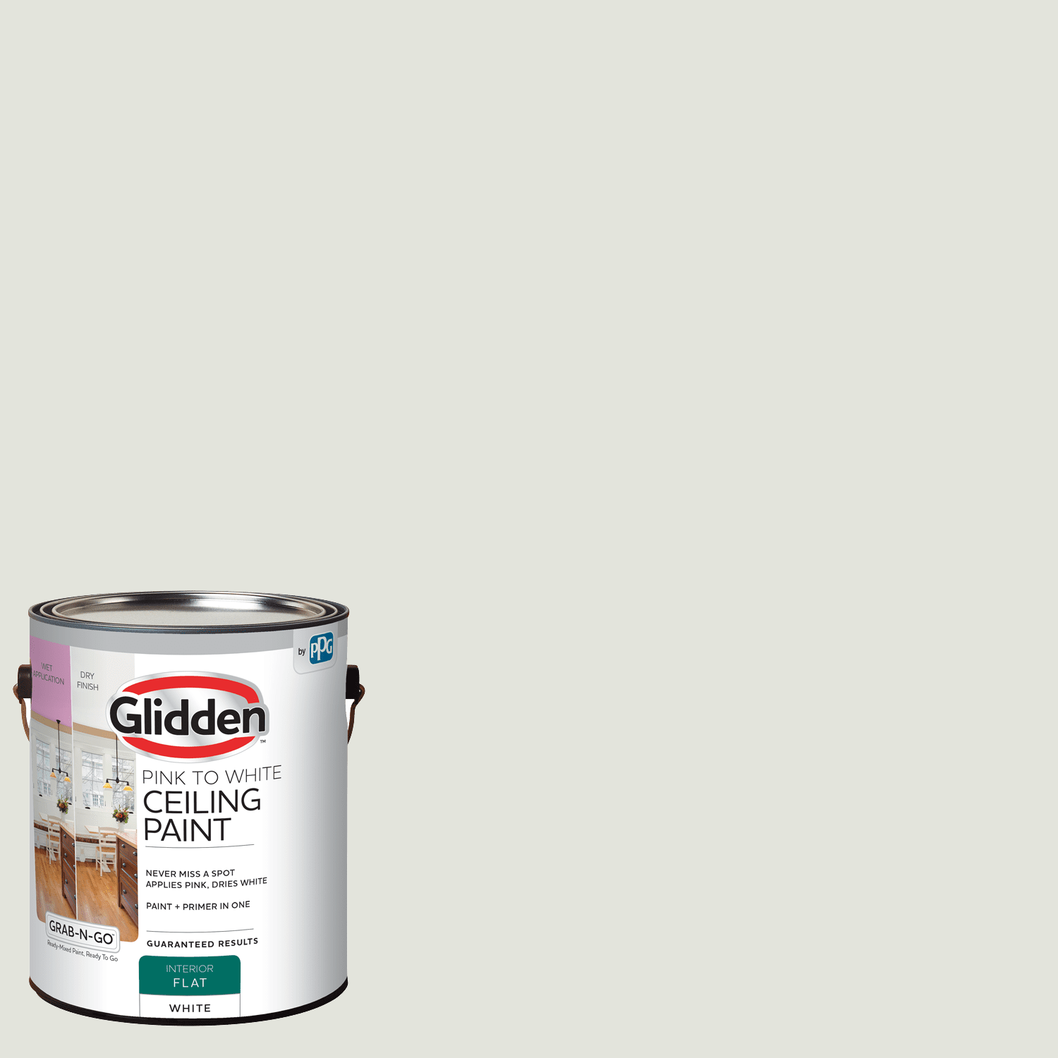 Glidden Grab-N-Go Interior Ceiling Paint Flat, Pink to White, 1 Gallon