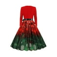 thumbnail image 4 of LilyLLL Womens Christmas Xmas Evening Party Long Sleeve V Neck Rockabilly Swing Dress, 4 of 4