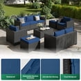 thumbnail image 4 of ClouddWell 7 Seat Outdoor Patio Furniture Set, Patio Conversation Sets with Thick Waterproof Cushions & Storage Coffee Table(Blue), 4 of 7