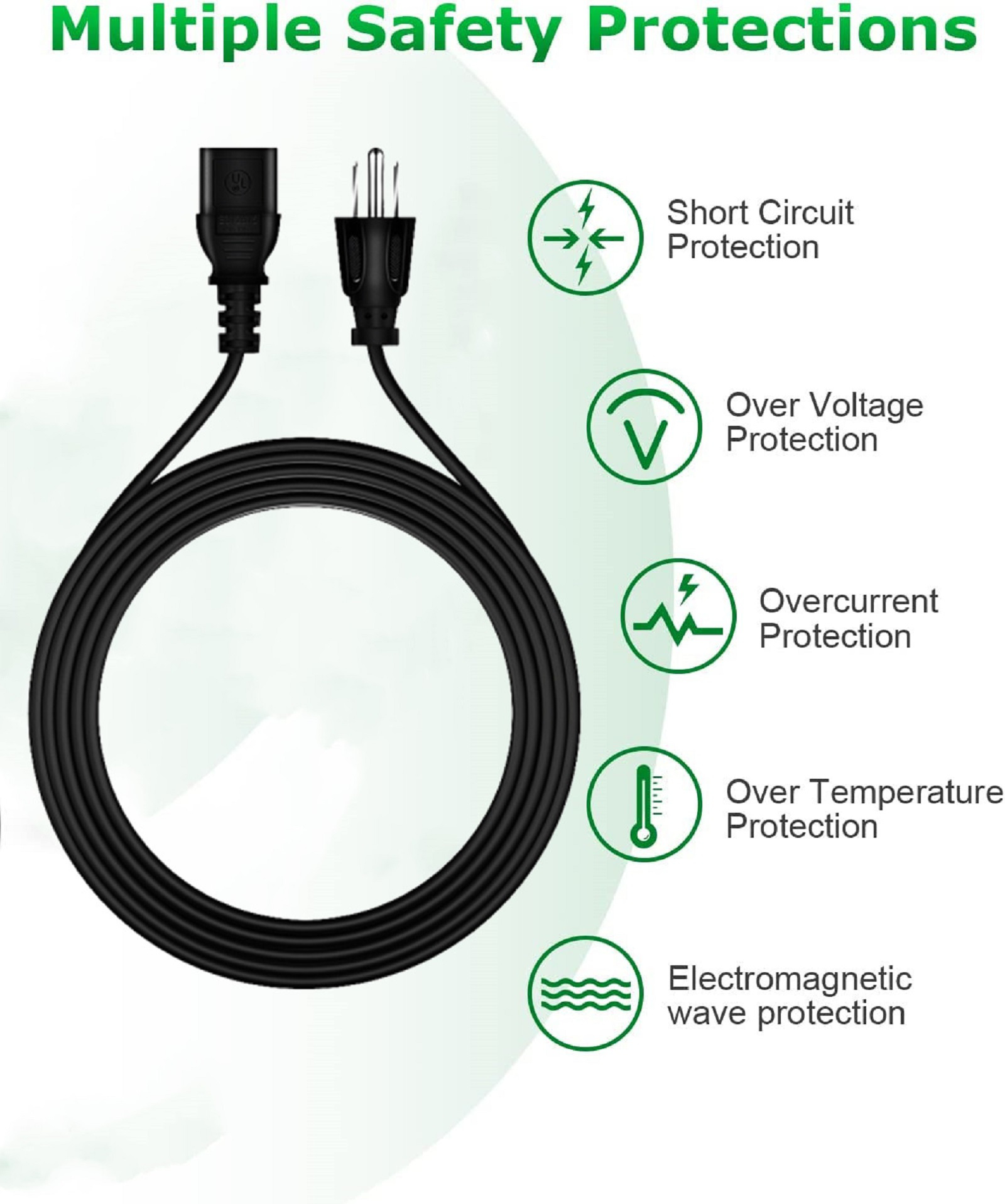 5ft Replacement Power Cord For PG-1500 Smokeless Electric Grill – AC Cord