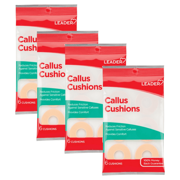 Leader Callus Cushions Round Waterproof Pads Toe and Foot Protectors, 4-Pack