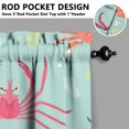 thumbnail image 5 of Kitchen Curtains 36 Inch Short - 3 Panel Set, Crab Sea Life Theme, Rod Pocket Window Curtain, 100% Polyester for Tropical Farmhouse Kitchen, Nautical Decor, Easy Wash, 5 of 6