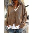 thumbnail image 2 of Womens Sweater Knitted Casual V-neck Solid Color Cardigan Sweater, 2 of 4