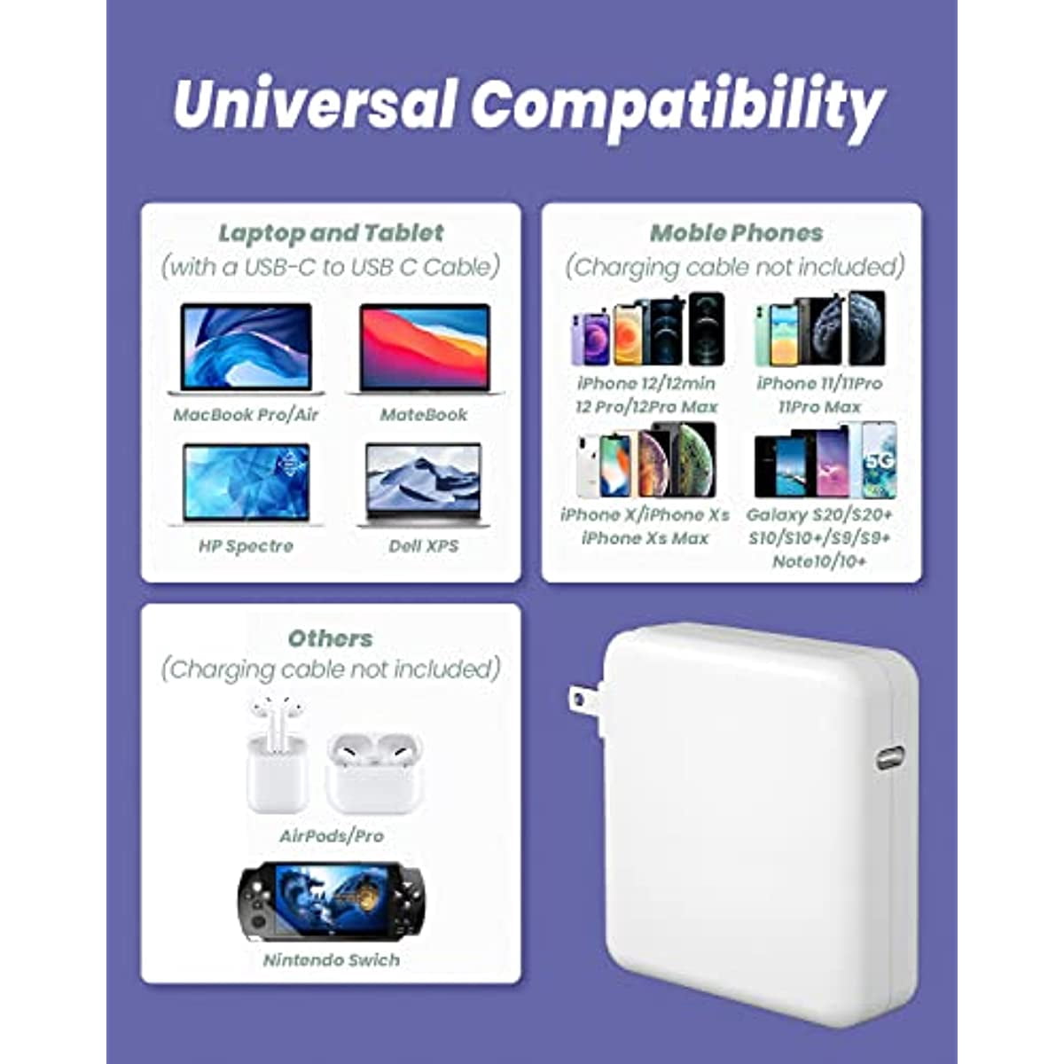 Replacement 140W M.acBook Pro Charger -USB C Charger Power Adapter for M.acBook Pro 16/15/14/13 Inch M.acBook. Air 13 Inch