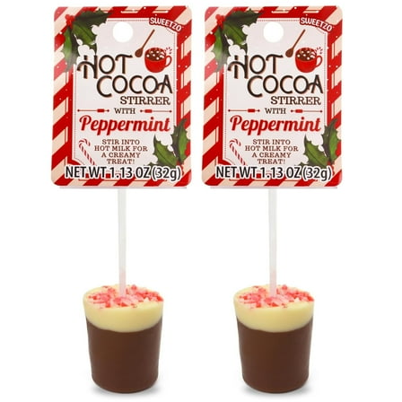 Hot Chocolate Stirrer with Peppermint, Holiday Stocking Stuffer, Pack of 2, 1.13 Ounces ‌