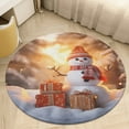 thumbnail image 5 of Christmas Trees, Snowmen Floral Medallion Round Rug - Small Round Area Rug, Soft Non-Slip Machine Washable Bedroom Mat Indoor Accent Entry Carpet for Office Desk Dorm Hallway, 5 of 7