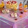thumbnail image 4 of 1 Pack Light Purple Plastic Tablecloths for Rectangle Tables, Shiny Disposable Laser Rectangle Table Covers Foil Tablecloth Iridescent Party D ration Birthday Bridal Wedding, 39x108 Inch, 4 of 6