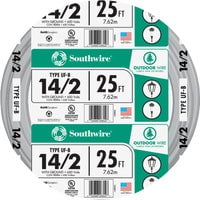 Southwire 13054221 Underground Feeder Wire, 14 Gauge, 25'