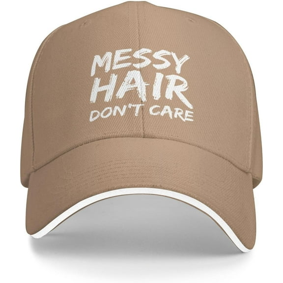 Messy Hair Don't Care Trucker Hat Baseball Cap Funny Outdoor Travel Dad Caps