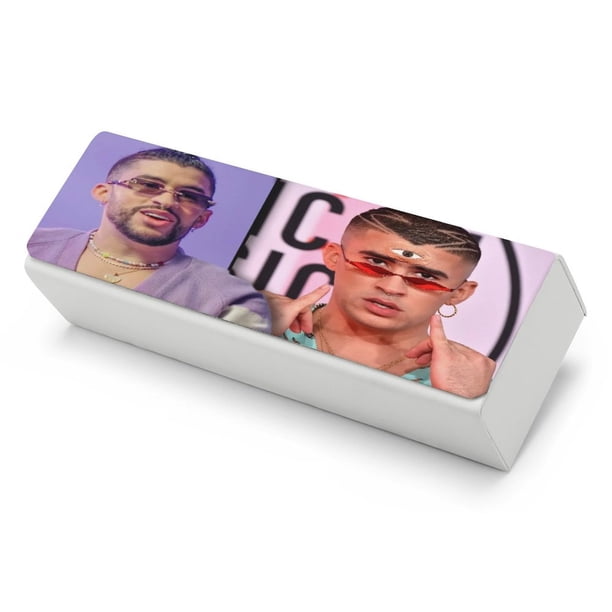 Bad Bunny Estuche Rígido para Gafas de Cuero PU Protector con Forro de Felpa Premium Suave para Hombres y Mujeres