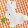 thumbnail image 6 of My First Easter Baby Boy Outfit Romper Bunny Carrot Embroidery Plaid Overalls Pants Ears Hat 3pcs Newborn Clothes, 6 of 7
