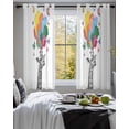 thumbnail image 3 of Funny Giraffes Sheer Curtains 54 Inch Length 2 Panels Set for Living Room/Bedroom, Modern Abstract Art Colorful Clouds Kitchen Curtains Grommet Semi-Sheer Curtains Drapes Window Treatments 42"x54"x2, 3 of 7