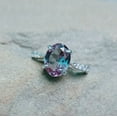 thumbnail image 2 of Alexandrite Ring, 925 Sterling Silver Ring, Color Change Stone Oval Cut Ring, 2 of 10