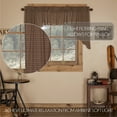 thumbnail image 5 of VHC Brands Prescott Rustic 36"x36"x16" Swag Pair Brown Rod Pocket Cotton Plaid Kitchen Window Curtains, 5 of 5
