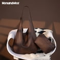 thumbnail image 3 of Montana West Hobo Bags Purse for Women Ultra Soft Foldable Shoulder Slouchy Handbags with Cosmetic bag, Coffee, 3 of 7
