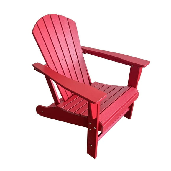 Traditional Resin Wood Adirondack Chair in Maple Red