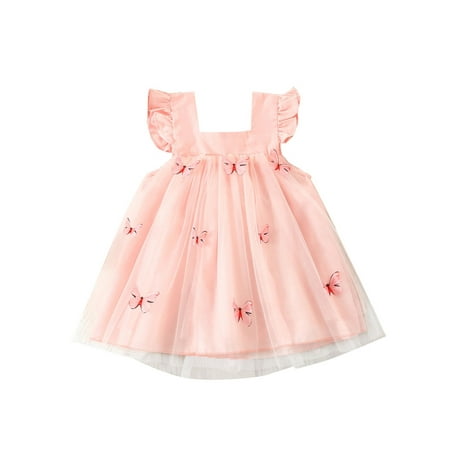 

Toddler Baby Girls Princess Dresses Summer Casual Butterfly Bandage Mesh Tulle A-Line Party Dress