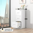 thumbnail image 3 of 3 Drawer File Cabinet, White Metal Filing Cabinet with Lock, Locking Tall File Cabinets with 4 Adjustable Hanging Frame for Home Office, Name Tag, 3 of 7