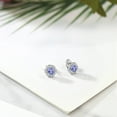 thumbnail image 4 of Gem Stone King 1.28 Ct Round Blue Tanzanite 925 Sterling Silver Earrings, 4 of 4