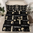 thumbnail image 2 of Homewish Football Hemelt Queen Sheet Sets,Boys Ball Game Flat Sheet,Gold Black Queen Fitted Sheet For Teens,Ultra Soft Home Decor,4pcs, 2 of 7