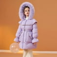 thumbnail image 5 of KAUOD Girls Padded Winter Coats Warm Hooded Puffer Jackets Teen Kids Faux-F𝐮r Thick down Outwear Insulated Coats with Pockets, 5 of 9