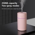 thumbnail image 6 of Mini USB Humidifier with LED Light - 250ml Portable Cool Mist for Bedroom, Office, Travel (5.1 Inch, 2 Modes, Auto Shut-Off) Pink, 6 of 7