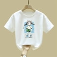 thumbnail image 4 of Blusas y camisas de manga corta con cuello redondo para niños Camiseta de verano de manga corta estampada para niñas Jersey elegante de cuello redondo para niñas Top de algodón para niños, 4 of 6