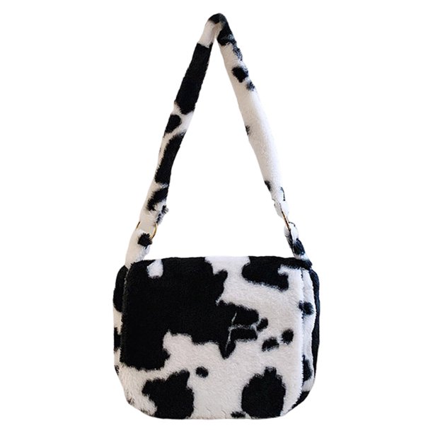 Bolso de mano de piel sintética para mujer, bolso de mensajero peludo informal, bolso versátil para otoño e invierno