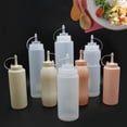 thumbnail image 2 of QIFEI Plastic Squeeze Squirt Condiment Bottles with Twist On Cap Lids - Top Dispensers For Ketchup Mustard Mayo Hot Sauces Olive Oil - Bulk Clear Bpa Free Bbq Set Clear, 2 of 4