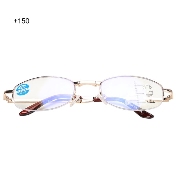 Gafas Multifocales Gafas Presbitópicas Presbitópicas Blue Blue Bloqueo De Lentes De Lectura Para Hombres Mujeres+150 Marco De Oro