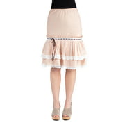 24seven Comfort Apparel Womens Comfortable Cotton Ruffle Skirt
