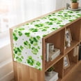 thumbnail image 6 of St. Patrick's Day Table Runner, Watercolor Lucky Shamrock Polka Dots Green Washable Cotton Linen Table Runners 36 Inches Long, Dresser Scarf Runner for Nightstand/End Tables/Round Tables 13''x36'', 6 of 9