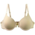 thumbnail image 2 of Loopsun Women's Bras Plus Size, Women Plus Size E Cup Solid Steel Ring Push Up Thin Seamless Bra Beige, M, 2 of 3