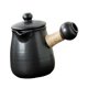 thumbnail image 1 of Tetera de cerámica china, teteras portátiles para hervir agua caliente con mango en cuerda para Camping, Picnic, hogar, restaurante , 700ml Negro, 1 of 8