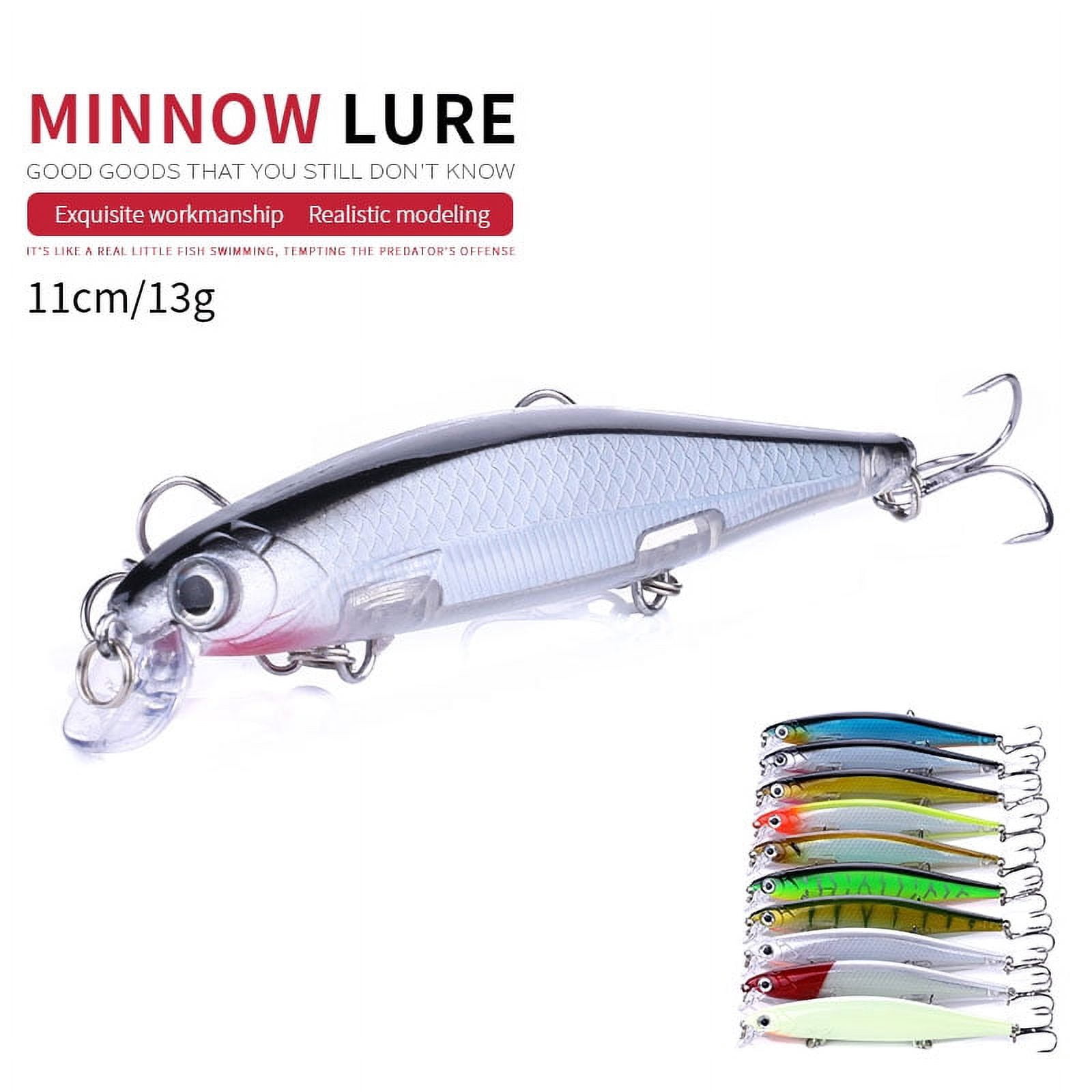 HENGJIA Fishing Deep Diving Fishing Lures Swimbait Large Sinking Minnow Lure Saltwater Jerkbait Lure 10Pcs/kit, 4.33in/0.46oz