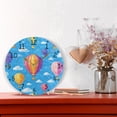 thumbnail image 2 of Colorful Hot Air Balloon Clouds Cute Round Wall Clock Silent Analog Battery Operated Gold Pointer Home Decor 9.84" Diameter, 2 of 11