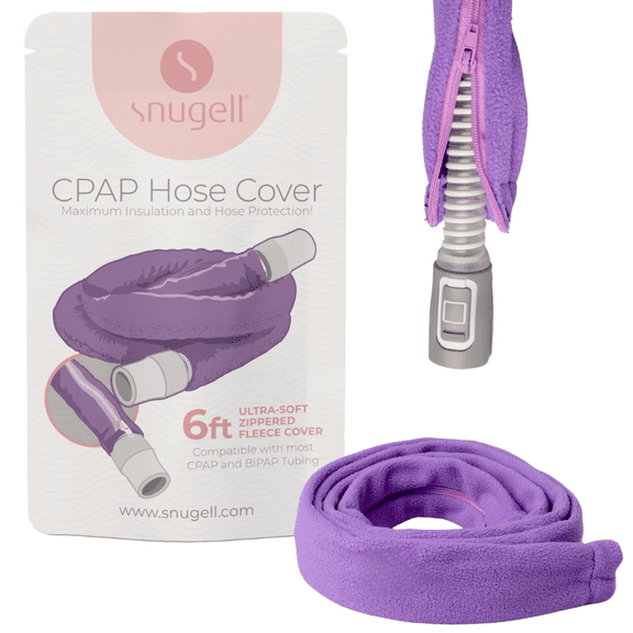 CPAP Hose Cover by Snugell - 6ft Tubing Wrap - Compatible with ResMed, Fisher & Paykel and Other Tubes - Ultra Soft Zippered Fleece Cover, Insulation & Protection for CPAP Tubing (Purple)