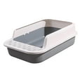 thumbnail image 4 of GROWTH TANK Cat Litter Box Open Top Pet Litter Tray Cat Litter Container Kitten Potty Toilet White and Gray, 4 of 9