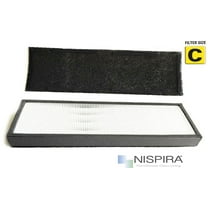 Nispira True HEPA Filter C Replacement Compatible with Air Purifier 5000 5250 Black Decker BXAP040 BXAP250 Idylis IAP-GG-125 1 Pack
